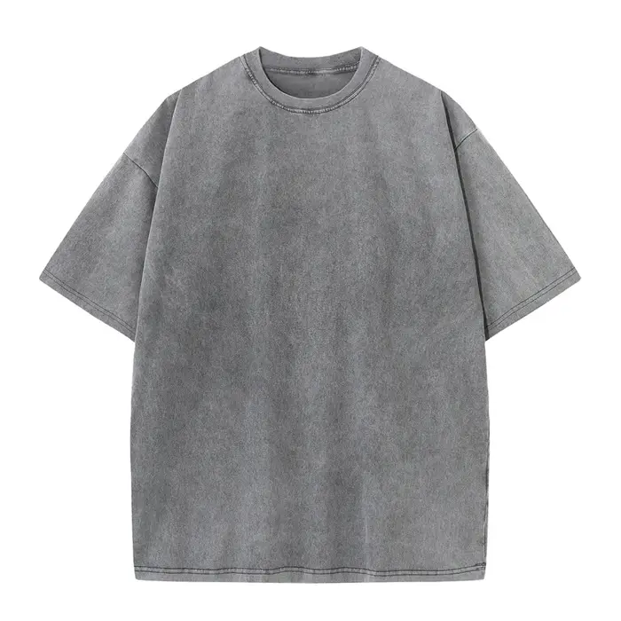 T-shirt d'été pour hommes 230G coton lourd Vintage lavé T-Shirts surdimensionné à manches courtes en vrac Streetwear