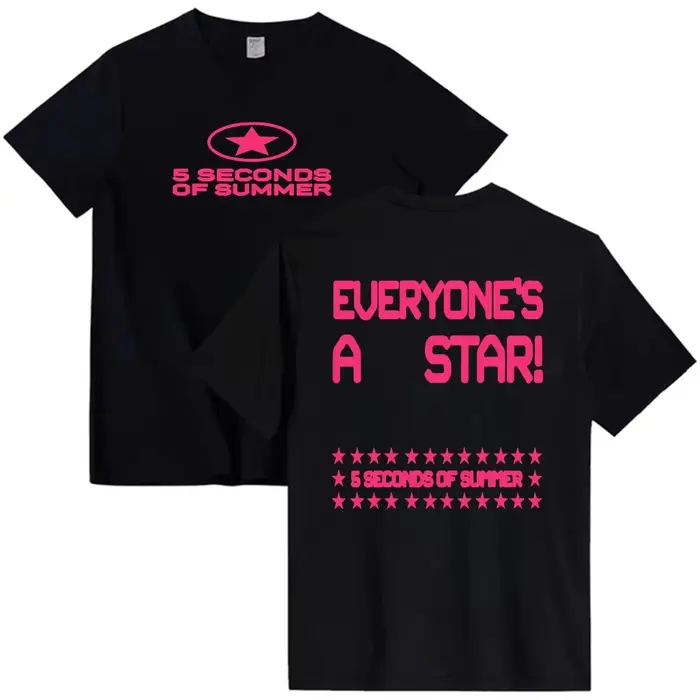 T-shirt à manches courtes pour hommes et femmes, en coton, à la mode, 5 Seconds of Summer, Everyone'