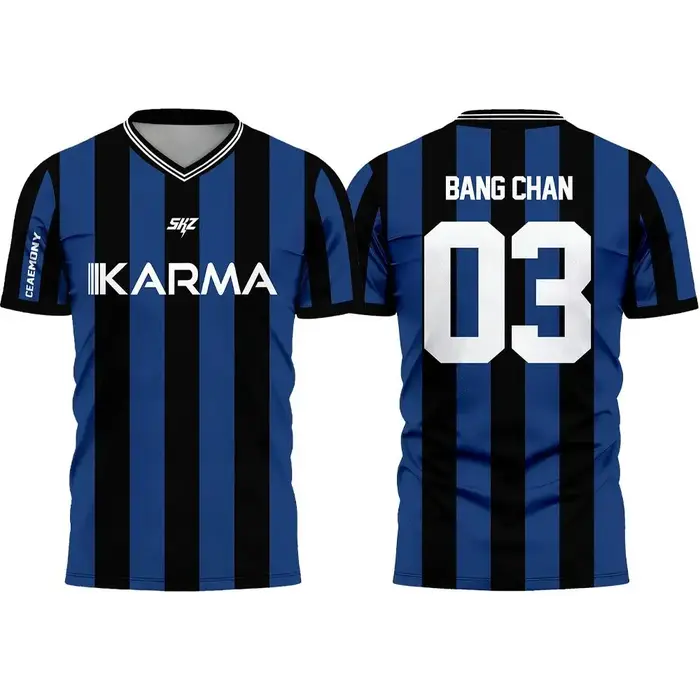 Karma SKZ Hyunjin 04 Maillot de football 3D à séchage rapide pour hommes et femmes, t-shirt pour fan
