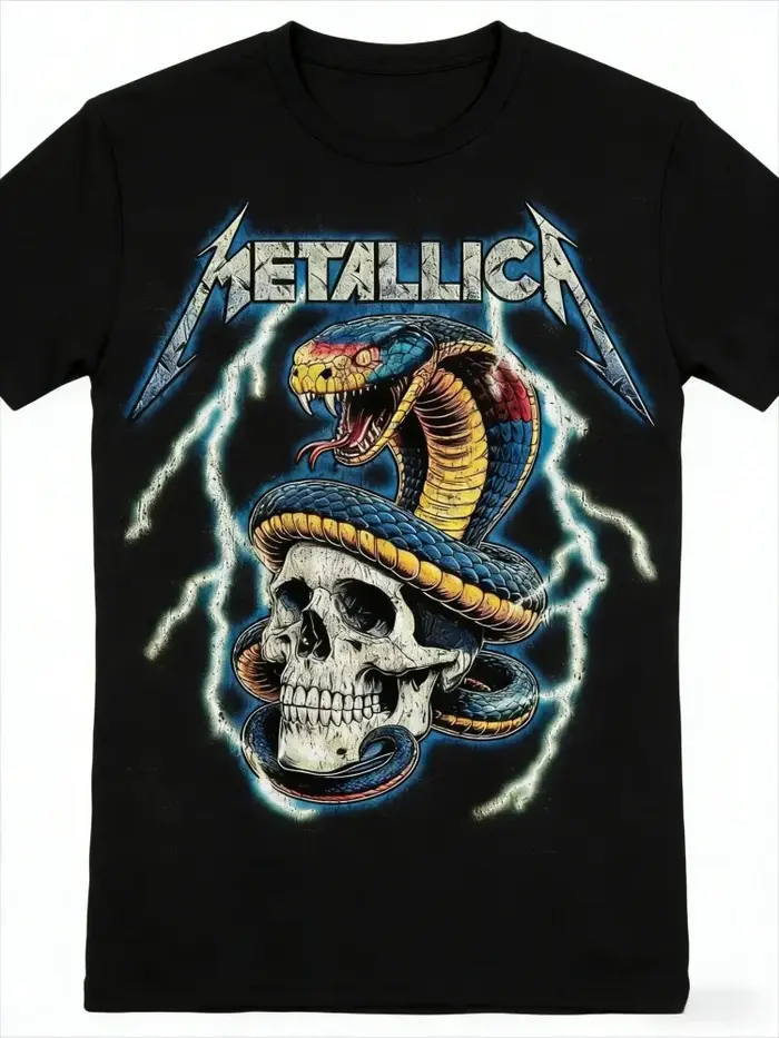 T-shirt avec impression graphique de la couverture du nouvel album METALLICA