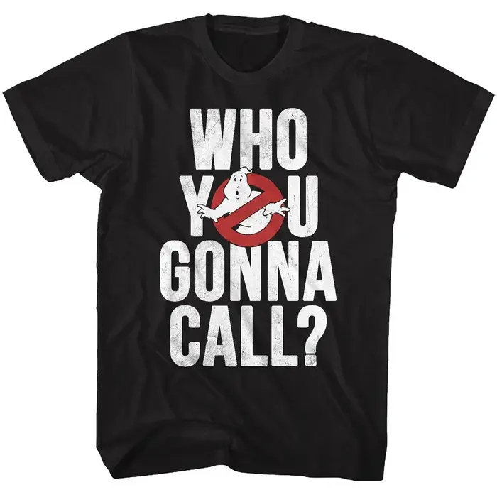 T-shirt graphique avec logo Ghostbusters Who You Gonna Call, style rétro des années 80, streetwear, 