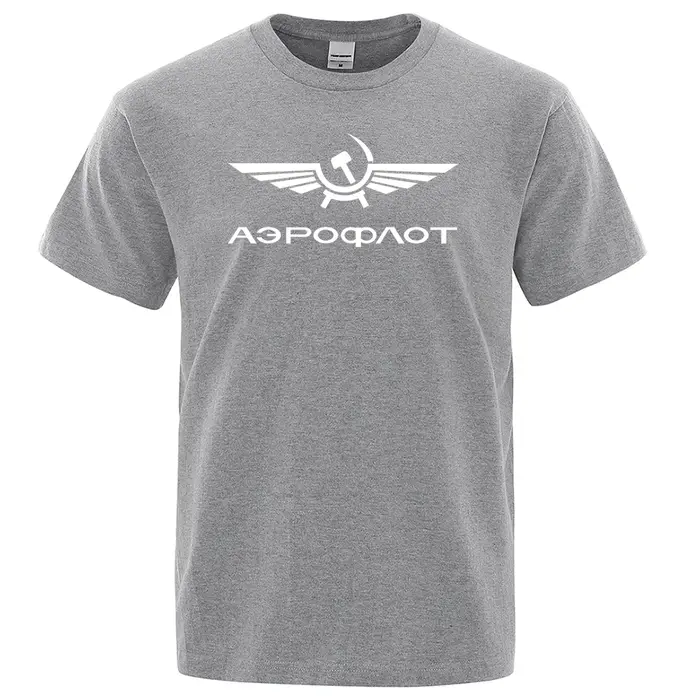 Aeroflot Aviation Russe Pilote aérospatial Aviateur T-Shirt hommes été coton à manches courtes mode vêtements décontractés T-Shirt ample