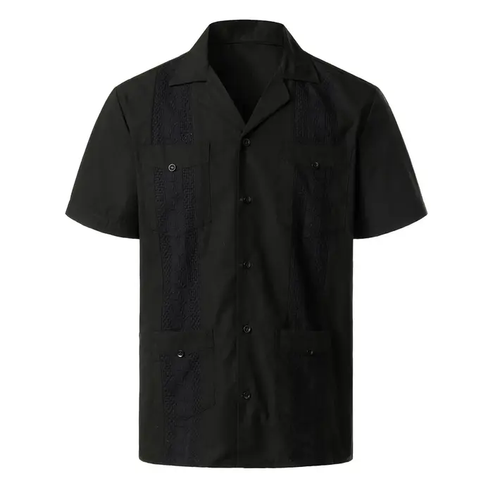 Mode homme Guayabera traditionnel mexicain Cuba chemises de plage printemps et été loisirs bouton St