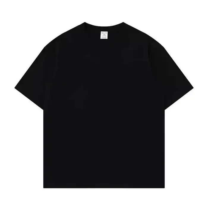 T-shirt unisexe de sport fitness couleur unie noir coupe ample rétro personnalisable à manches courtes/ajustées/longues/à capuche – Personnalisation disponible