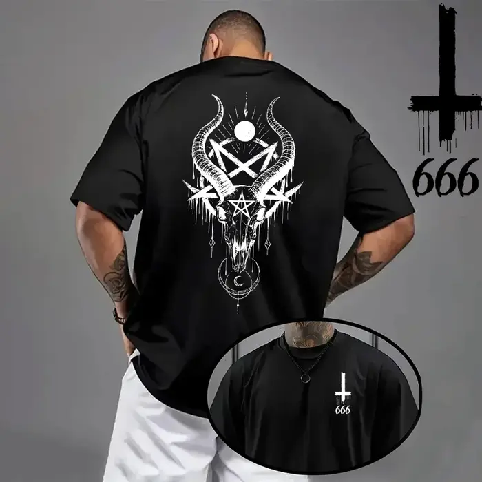 T-shirt gothique surdimensionné pour hommes
