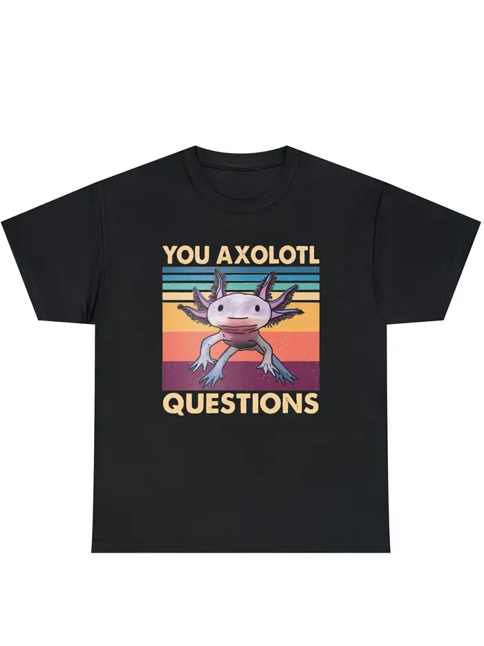 T-shirt imprimé dessin animé Axolotl pour hommes