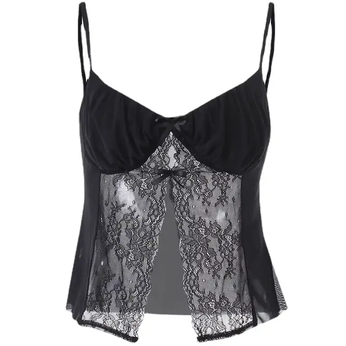 Haut court en dentelle pour femmes, haut précieux, fille sexy, style innocent pur, nouvelle mode 202