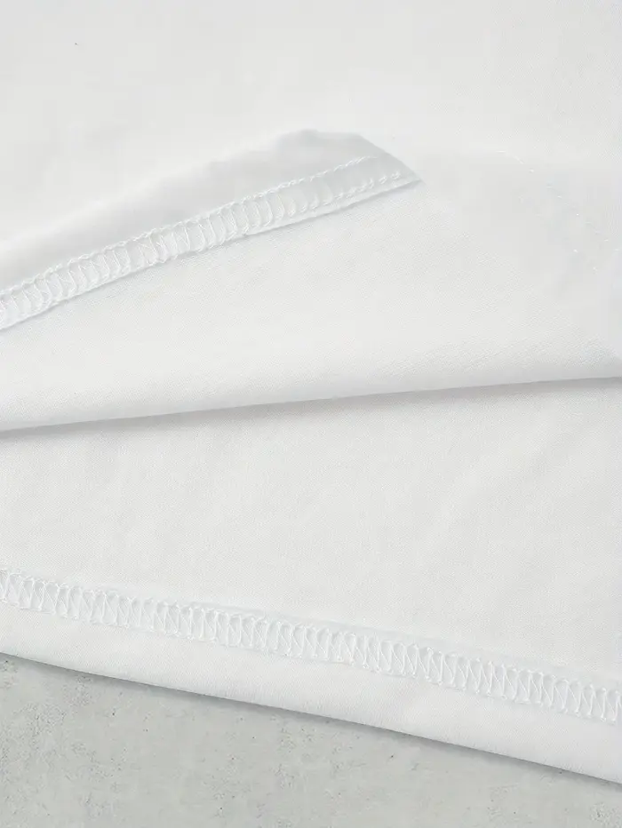 Dessin animé drôle teckel imprimé femmes T-shirt décontracté col rond à la mode blanc