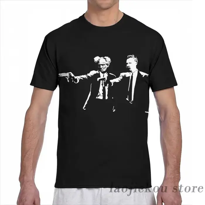 T-Shirt pour hommes et femmes, avec impression intégrale, Schopenhauer et Nietzsche, Fun Philosophy,