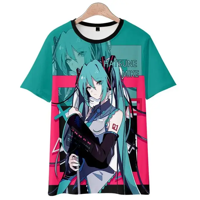 Hatsune Miku T-shirt dessin animé manches courtes pantalon ensemble