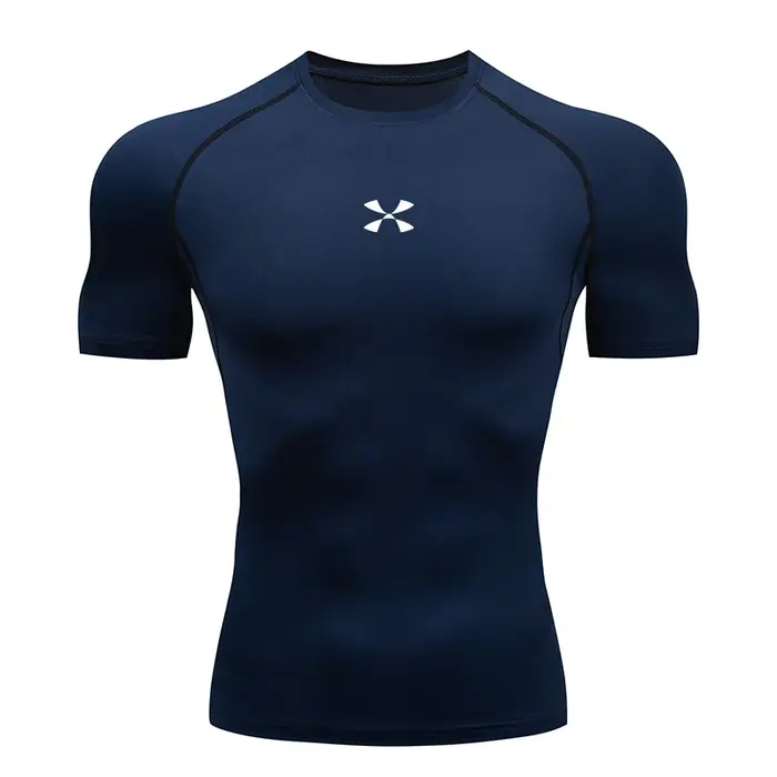 T-shirt de Compression pour hommes, vêtements de Sport d'été, T-shirt de course, élastique, séchage