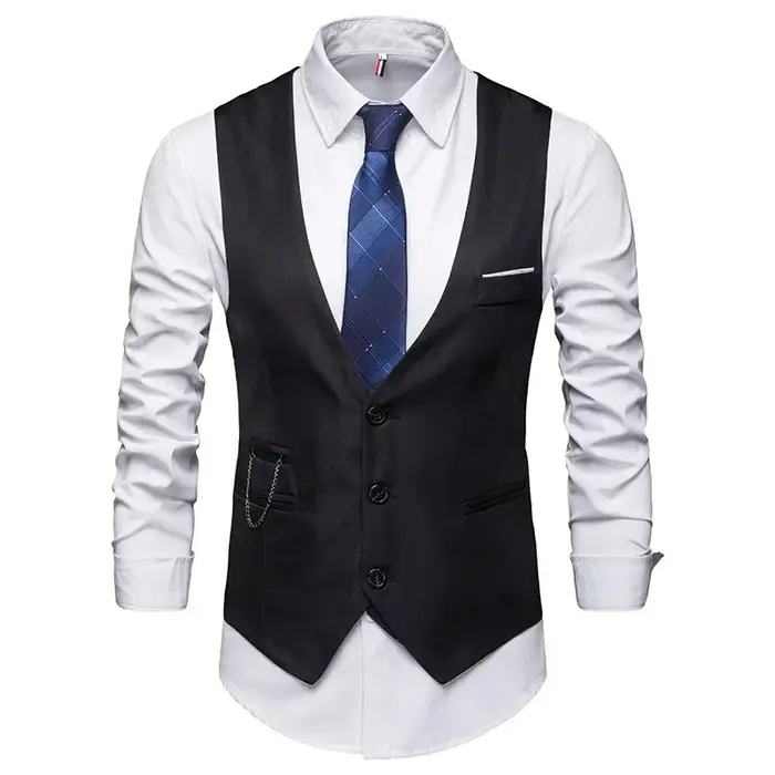 Gilet sans manches oversize pour homme 2026 – Gilet multi-poches confortable à simple boutonnage de 