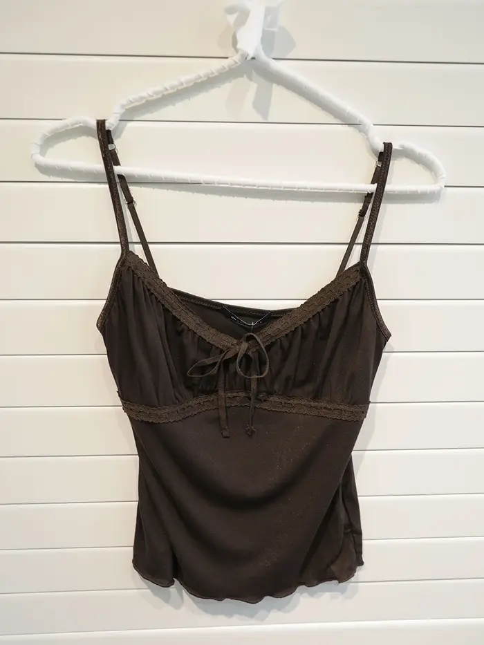 Débardeur Sexy à col en v pour femmes, pliable marron, Simple, décontracté, Slim, à lacets, gilets s