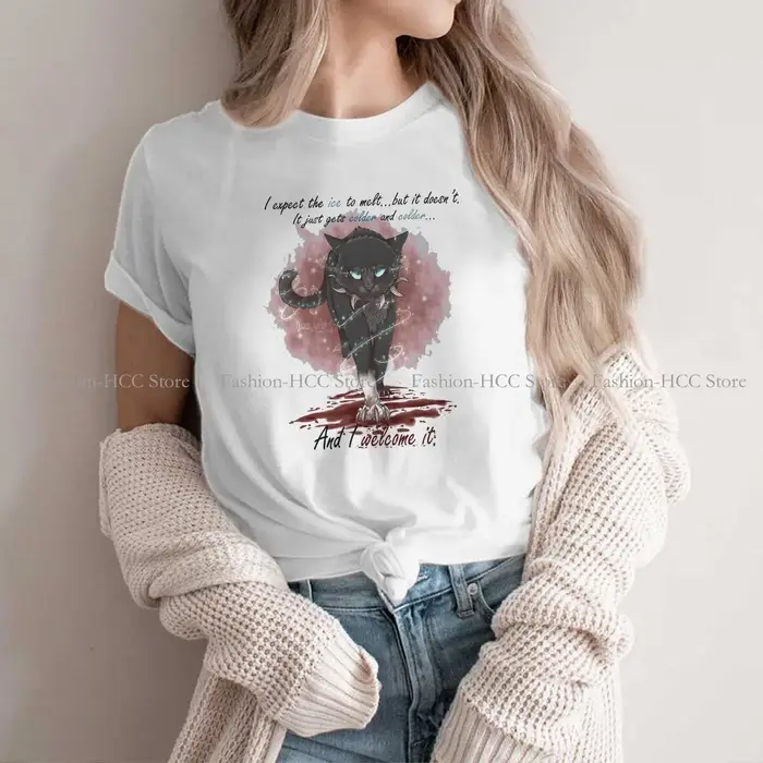 Meme chats animé petit Docile guerriers chaton décontracté Polyester t-shirt impression Streetwear