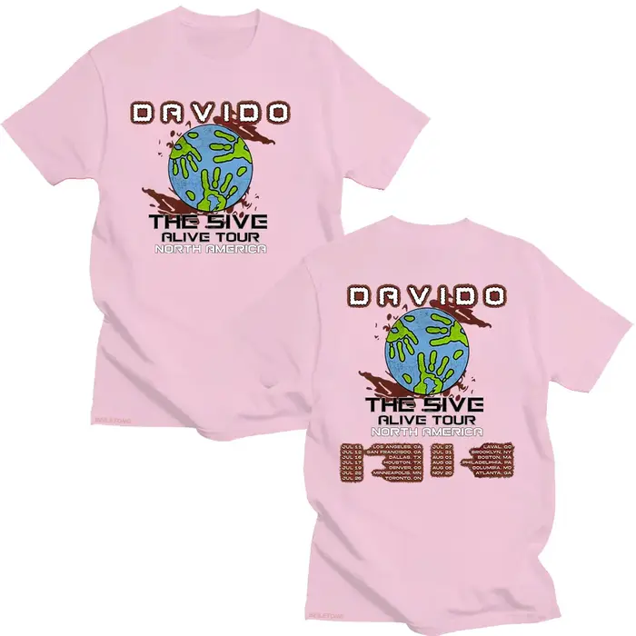 Davido The 5ive Alive Tour 2025 t-shirts