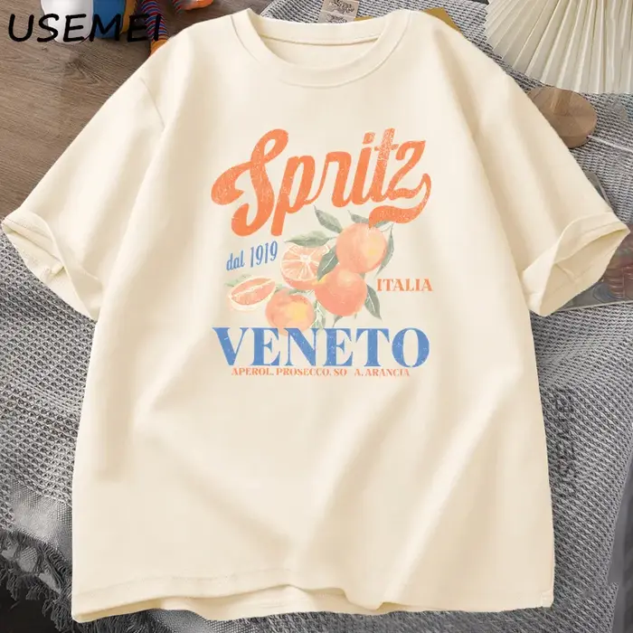 Cocktail italien Spritz T-Shirt hommes femmes été Vintage Boho Italia graphique