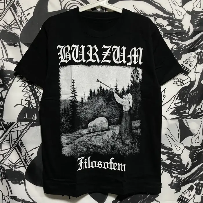 Burzum Band imprimé métal européen et américain 100% pur coton hommes été