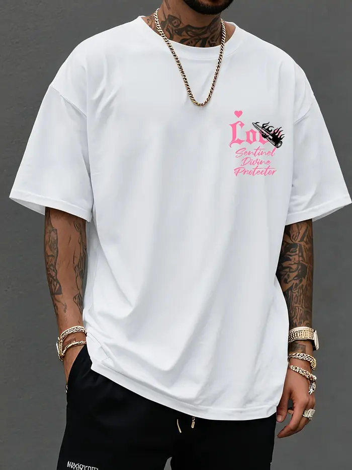 Ange motif imprimé 100% coton à la mode polyvalent hommes femmes T-shirt été automne sport quotidien décontracté ample rue à manches courtes