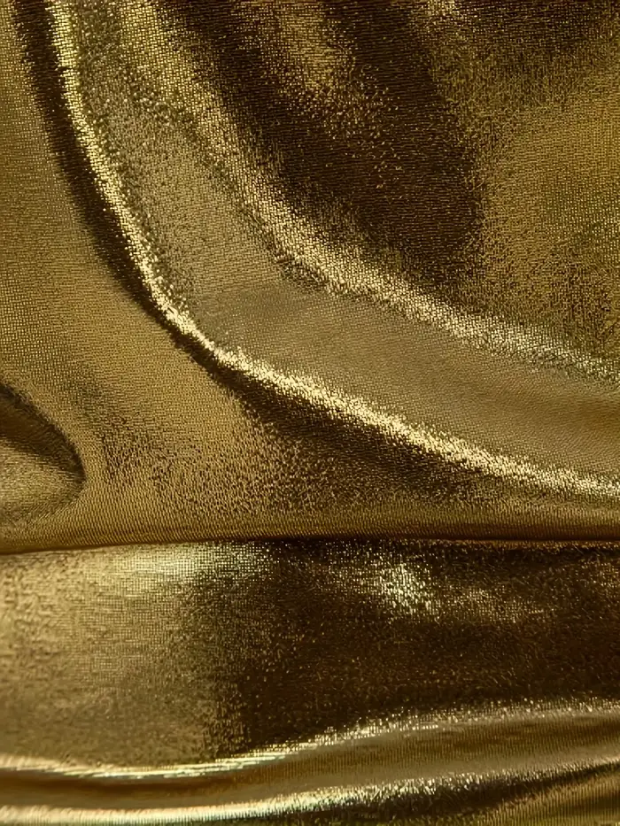 T-shirt à manches courtes brillant doré pour homme