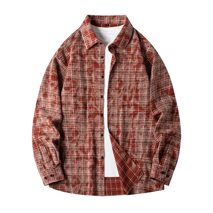 Chemise à col à revers rétro pour hommes