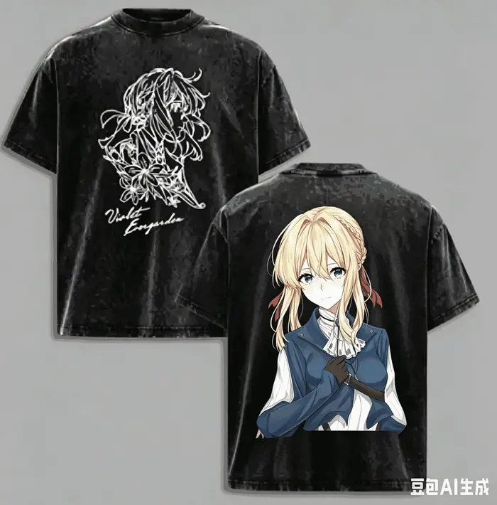 T-shirt Violet Evergarden délavé
