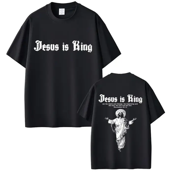 Jésus est roi T-shirt graphique chrétien religieux à manches courtes T-shirts été hommes femmes mode gothique Rock