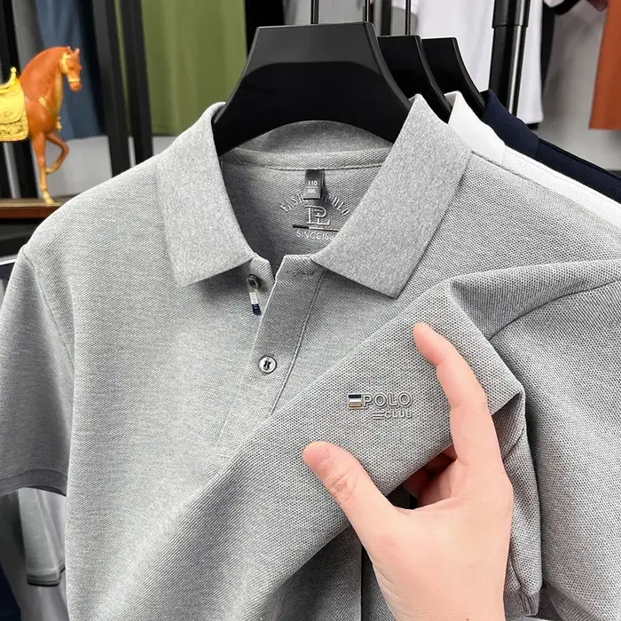 Polo homme d'affaires en maille nid d'abeille