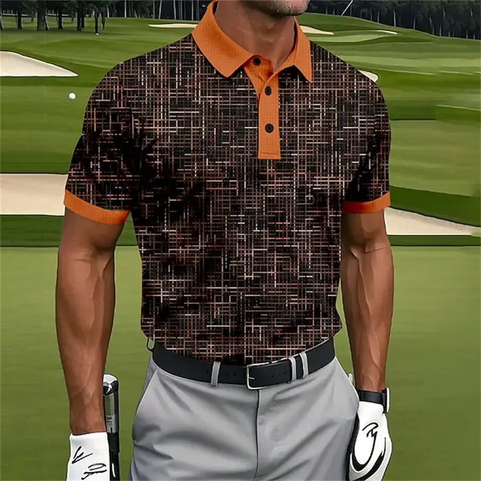 2025 nouveaux polos pour hommes 3d rayure imprimé vêtements