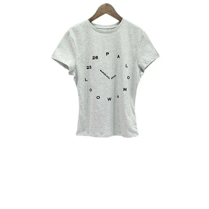T-shirt tendance été 2026 à imprimé horloge floqué
