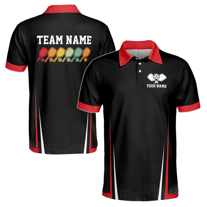 Polo de pickleball personnalisé avec nom
