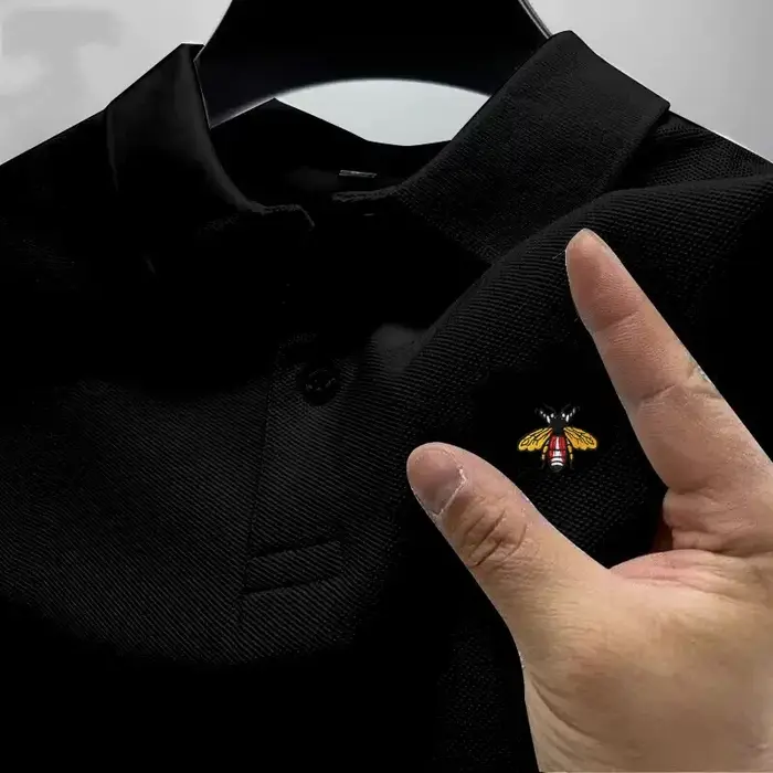Chemises polo à manches courtes pour hommes, logo brodé de haute qualité, mode estivale, décontracté