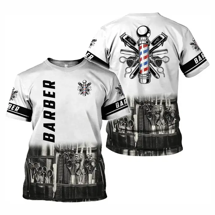 Salon de coiffure T-shirt pour hommes coiffeur graphique