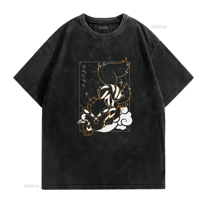 T-shirt noir Arcanine, parfait pour un cadeau
