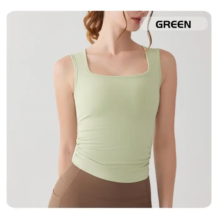 Débardeur de yoga long MIML pour femme Printemps/Été 2026, une pièce, avec bonnets fixes, antichoc, 