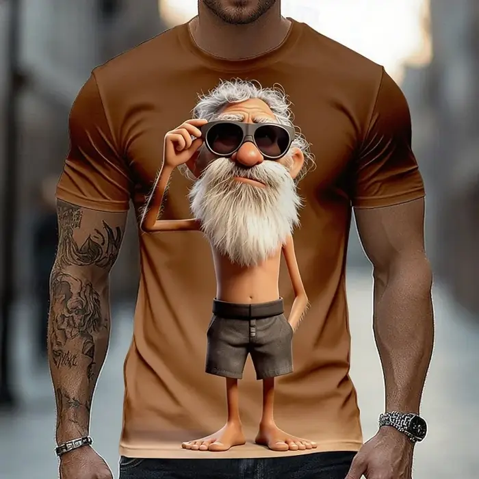 T-shirt drôle imprimé en 3D pour hommes