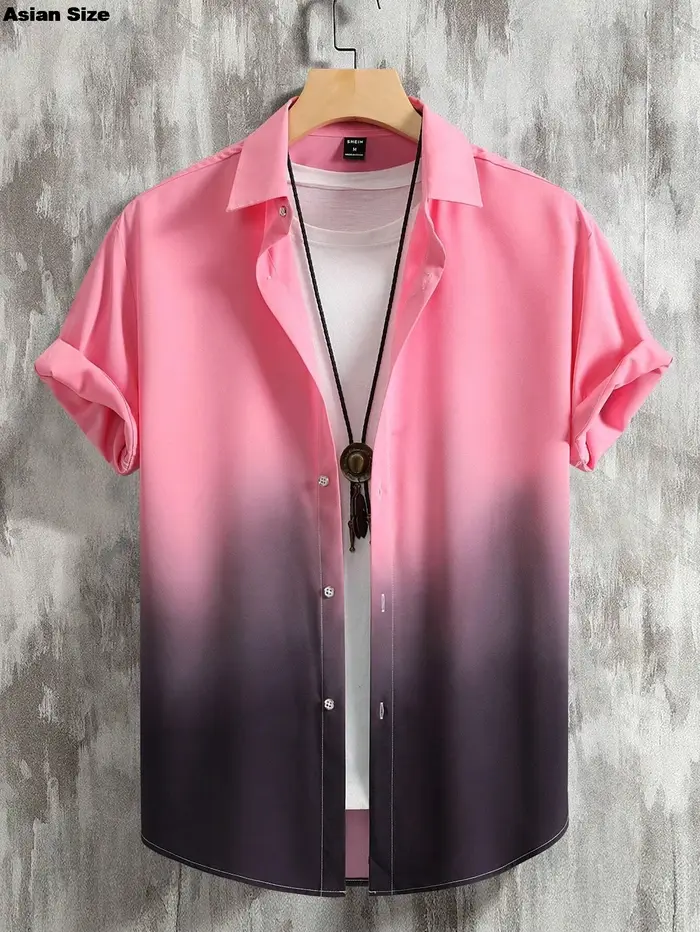 2025 chemise pour hommes vêtements d'été dégradé Design graphique impression 3D chemises à manches courtes hauts