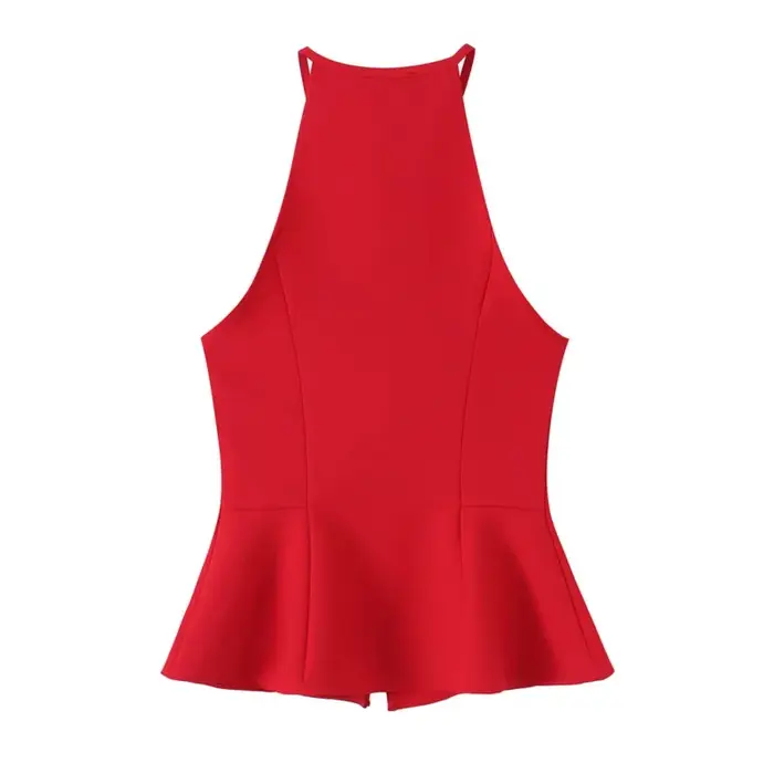 Haut Peplum Femme HipSeam avec Nœud – Nouvelle Collection Été 2026 – Camisole Halter Chic