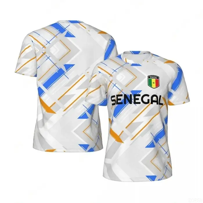 Mode drapeau du sénégal graphique Football T-shirts pour hommes tendance 3D emblème national imprimé sport