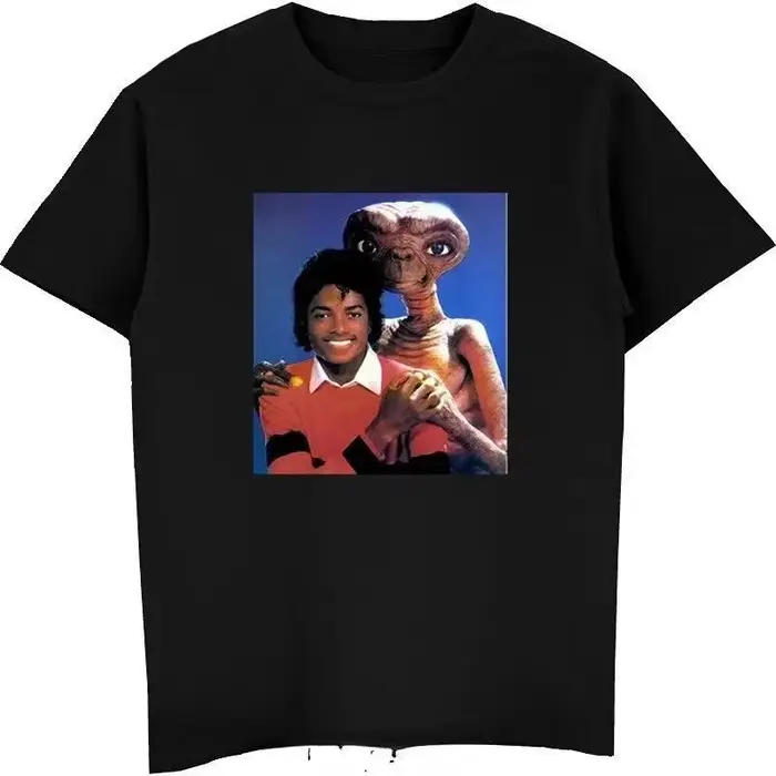 T-shirt Michael Jackson et E.T pour femmes et hommes, t-shirts graphiques rétro amusants, mode d'été