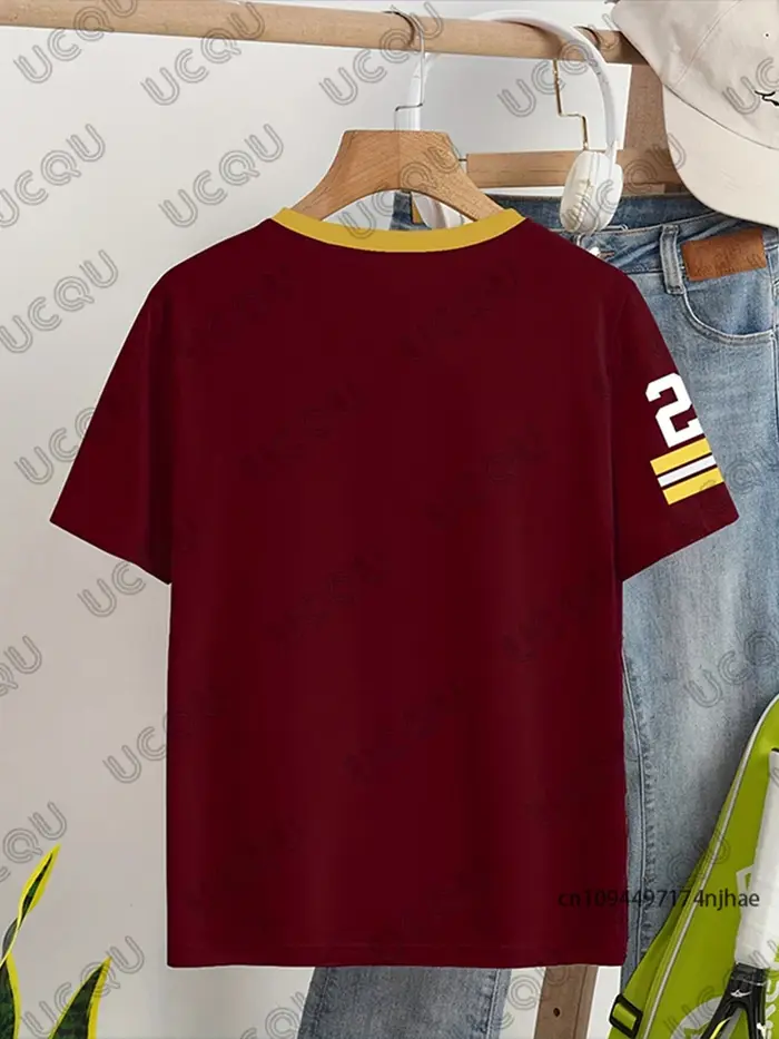 2025 Nouveau classique rétro rouge n° 27 T-Shirt imprimé pour femmes