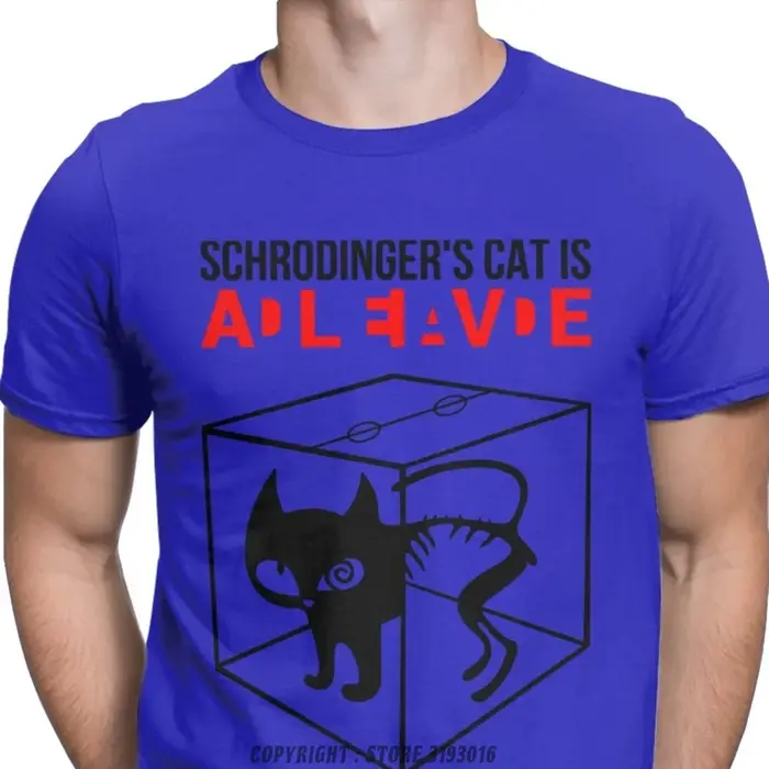 T-shirt chat de Schrodinger pour homme, imprimé mécanique, physique, science, fréquence et vie, pers