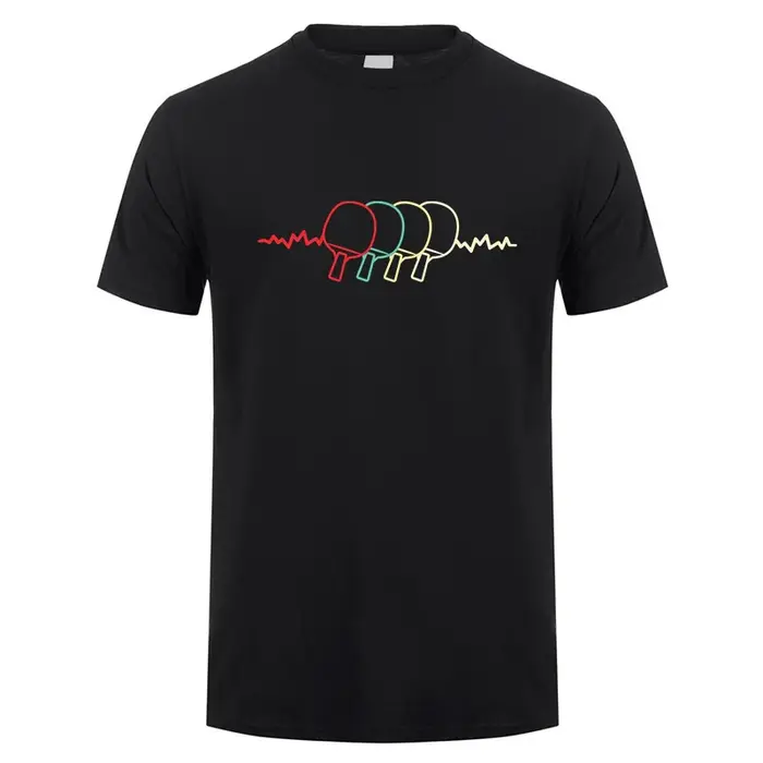 Heartbeat T Shirt Hommes À Manches Courtes Coton Tennis De Table Économie Homme Vêtements Tees Y-TP-013