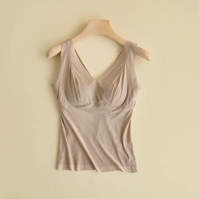 Débardeur en soie à col en V pour femme, soutien-gorge en dentelle, camisole chaude, soutien-gorge s