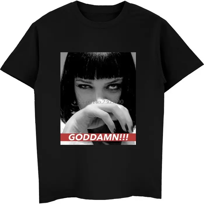 Mia Wallace Quentin film Pulp Fiction T-Shirts hommes coton à manches courtes T-Shirt Hip Hop