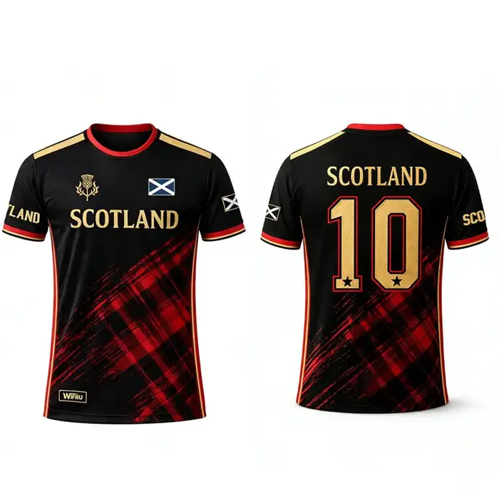T-shirt imprimé drapeau écossais 2026 – Maillot de football respirant et à séchage rapide pour homme – Tenue d'entraînement quotidienne – Cadeau pour fan