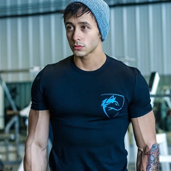 2024 T-shirts de sport d'été hommes en plein air Fitness entraînement T-shirt mode tendance coton élastique course à