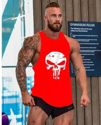 T-shirts de gymnastique bretelles homme Stringer chemise de Fitness