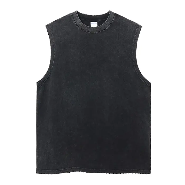 Débardeurs en coton délavé style vintage pour hommes et femmes – Idéaux pour la gym