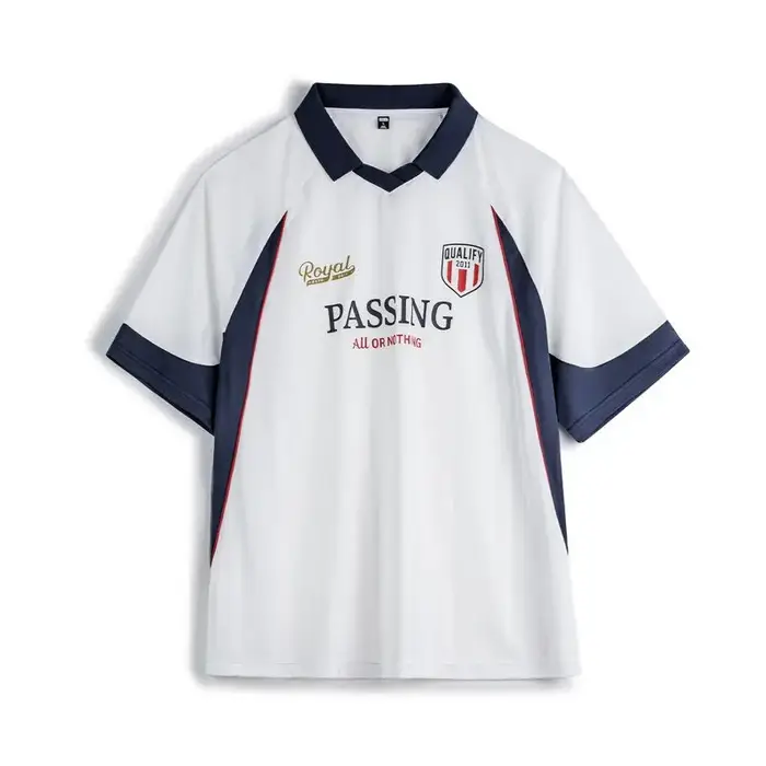 Polo rétro Maden pour homme, style jersey court, imprimé, col en V, léger, décontracté, streetwear d
