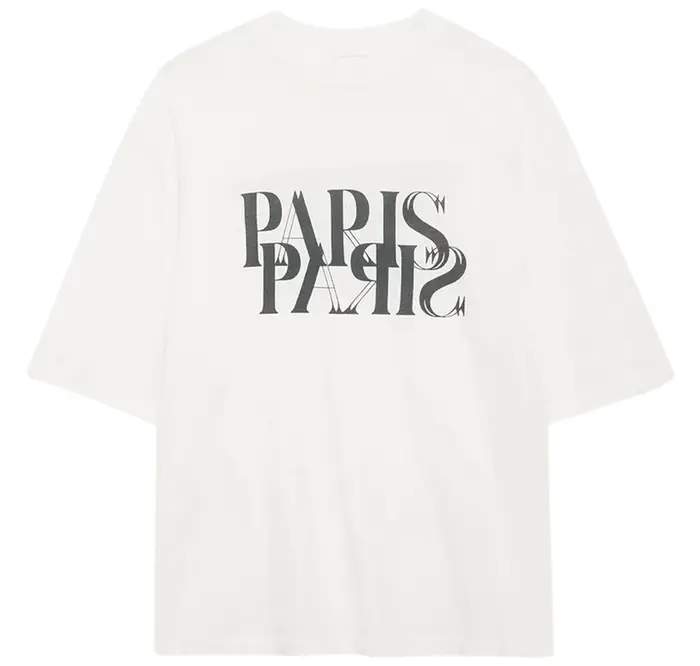 T-shirt de marque de luxe à l'art minimaliste parisien pour hommes et femmes